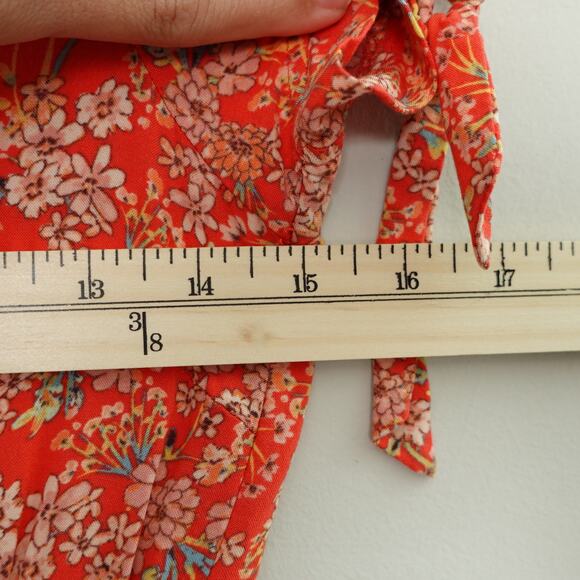 O'neill Orange Floral Multicolor Light Flowy Short Sleeve Mini SunDress Size XS - Picture 8 of 9